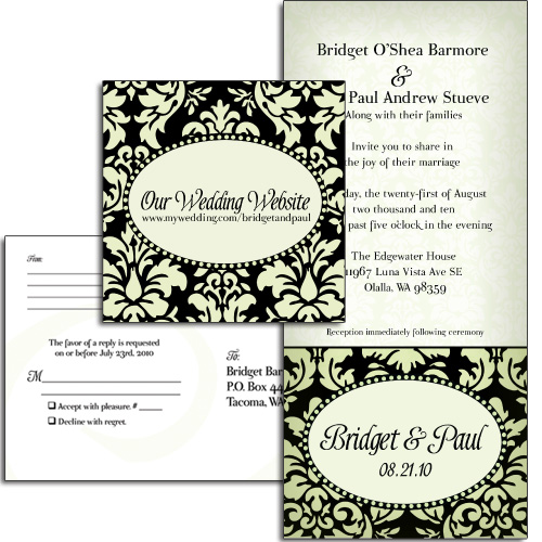3-Piece Vertical Wedding Invitation