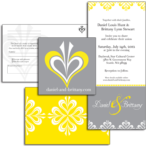3-Piece Vertical Wedding Invitation