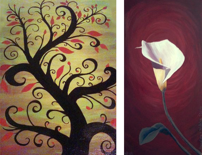 West Seattle Acrylic Painting Abstract Plants